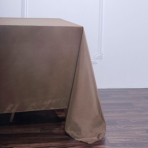 90" Chocolate Brown Square Polyester Tablecloth Linens Home Wedding Party Supplies