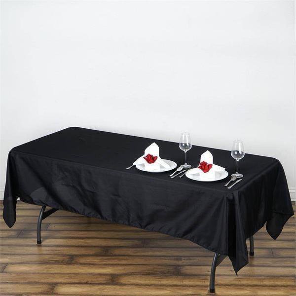 5 Black 60X102 Rectangle Polyester Tablecloths Linens Home Wedding Party Supplies