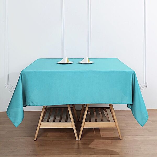 70" Turquoise Square Polyester Tablecloth Dinner Linens Home Wedding Party Supplies