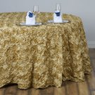 Champagne Ribbon Roses 132" Round Tablecloth Fancy Linens Home Wedding Party Supplies