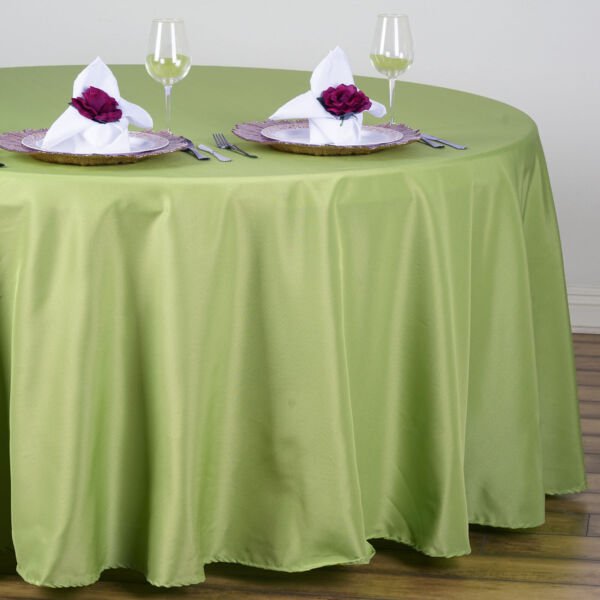 Apple Green 108" Round Polyester Tablecloth Dinner Home Wedding Party Supplies