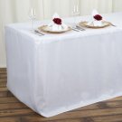 4 Ft White Fitted Polyester Table Cover Tablecloth For Tradeshow Dinner Home Wedding Party Supplies
