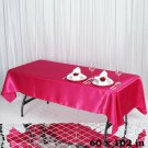 Fuchsia 60X102" Rectangle Satin Tablecloth Linens Home Wedding Party Supplies