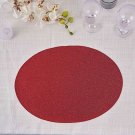 6 Burgundy 12" Oval Glittered Faux Leather Placemats Wedding Decorations