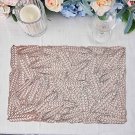 6 Rose Gold 18" Wheat Maze Rectangle Vinyl Placemats Wedding Decorations