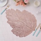 6 Rose Gold 18" Maple Fall Leaf Vinyl Placemats Wedding Decorations