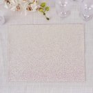 6 Iridescent 16" Rectangle Glittered Faux Leather Placemats Decorations