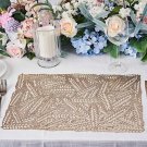 6 Gold 18" Wheat Maze Rectangle Vinyl Placemats Wedding Decorations