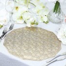 6 Gold 15" Wide Geometrical Vinyl Woven Placemats Wedding Decorations