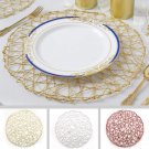 24 Pcs 15" Wide Round Metallic String Placemats Wedding Decorations
