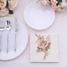 Ivory Pink 20 Disposable 13" X 13" Rose Cocktail Paper Napkins Decorations