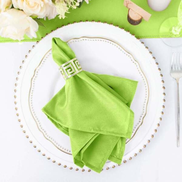 25 Pcs Apple Green Polyester 17X17" Table Napkins Wedding Kitchen Linens Decorations