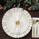 Gold 4 Metal 2" Pearl Daffodil Flower Napkin Rings Decorations