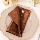 10 Cinnamon Brown Silky Satin 20X20" Wedding Napkins Table Linens Decorations