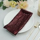 5 Burgundy Sequined 20X20" Wedding Napkins Table Linens Decorations
