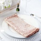 5 Blush Sequined 20X20" Wedding Napkins Table Linens Decorations