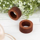 Brown 4 Round 1.75" Natural Wood Slices Napkin Rings Decorations