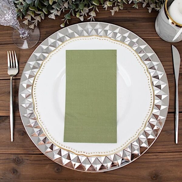 Olive Green 50 Soft 2 Ply Dinner Cocktail Paper Napkins Decorations