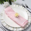 5 Blush Accordion Crinkle Taffeta Dinner Napkins Wedding Decorations
