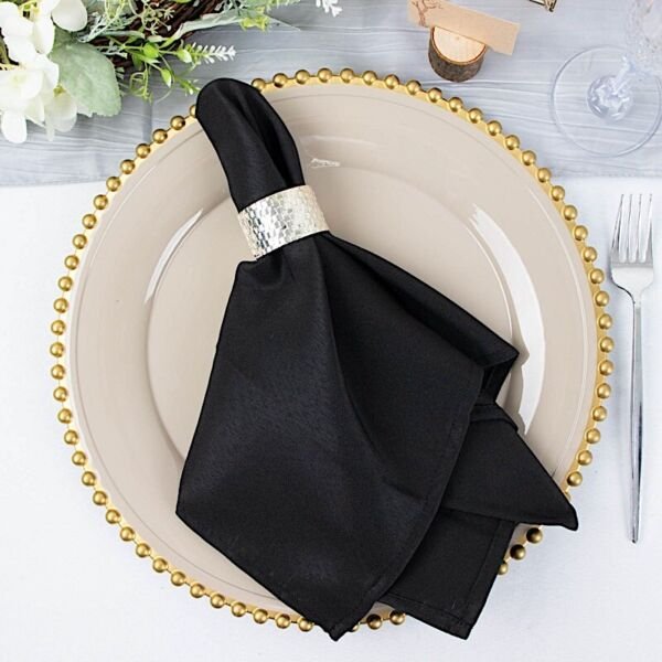 Black 5 Premium 20" X 20" Polyester Dinner Table Napkins Decorations