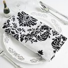 200 Pcs Black White 20X20" Flocking Table Napkins Wedding Kitchen Linens Decorations