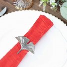 5 Red Accordion Crinkle Taffeta Dinner Napkins Wedding Decorations