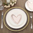 20 Rose Gold 11" X 9" Paper Beverage Cocktail Napkins Heart Decorations