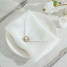 5 White 20" Faux Burlap Table Napkins Premium Polyester Linens Decorations