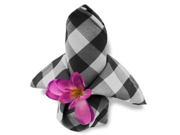 25 Pcs 15X15" Black White Checkered Polyester Napkins Picnic Linens Decorations