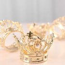 4 Gold Round Metal Crown Rhinestones Napkin Rings Decorations