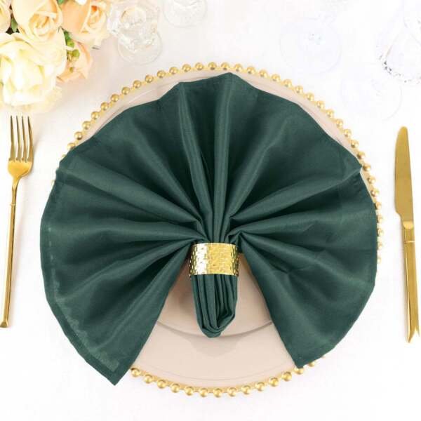 10 Hunter Green Polyester 20X20" Wedding Napkins Table Linens Decorations