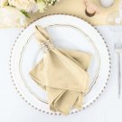 25 Pcs Beige Polyester 17X17" Table Napkins Wedding Kitchen Linens Decorations