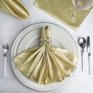 10 Champagne Silky Satin 20X20" Wedding Napkins Table Linens Decorations