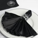 10 Black Silky Satin 20X20" Wedding Napkins Table Linens Decorations