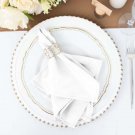 25 Pcs White Polyester 17X17" Table Napkins Wedding Kitchen Linens Decorations