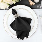 25 Pcs Black Polyester 17X17" Table Napkins Wedding Kitchen Linens Decorations