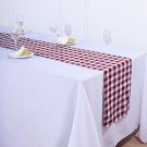 Burgundy Buffalo Plaid Gingham Polyester Table Runners 14 X 108" Wedding Decorations
