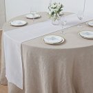White 14"X108" Faux Burlap Polyester Table Runner Decorations