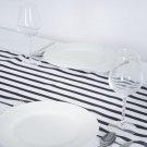 Black White Stripes Satin Table Runner 12X108" Wedding Linens Decorations