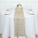 12" X 108" Gold Sequined Mesh Schiffli Lace Table Runner Decorations
