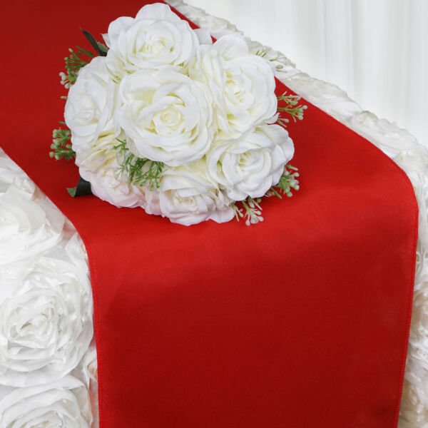 Red Polyester 12X108" Table Runner Wedding Kitchen Linens Dinner Decorations