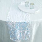 Iridescent Blue Large Payette Sequin 13X108" Table Runner Wedding Decorations
