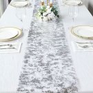 11"X108" Silver Metallic Thin Mesh Polyester Table Runner Linens Decorations