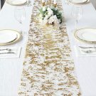 11"X108" Gold Metallic Thin Mesh Polyester Table Runner Linens Decorations