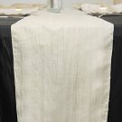 Ivory 12" X 108" Metallic Accordion Crinkled Taffeta Table Runner Decorations