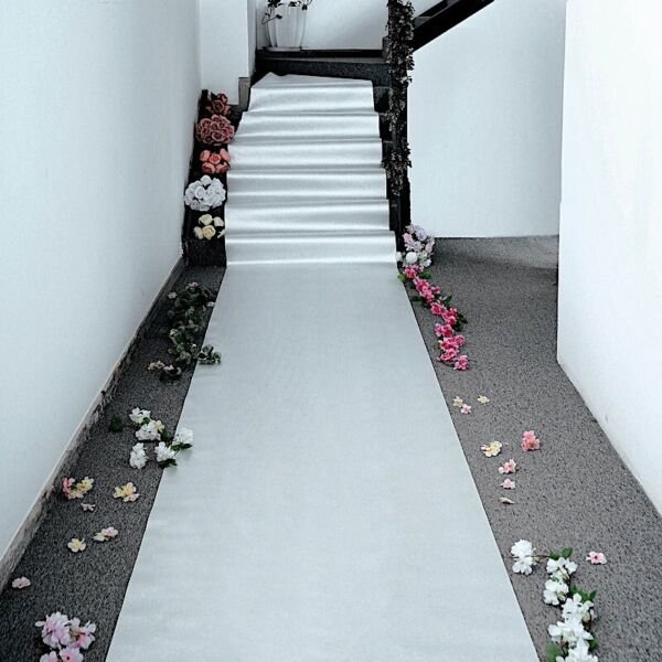 50 Ft Silver Glittered Aisle Runner Wedding Ceremony Decorations