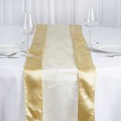 Champagne Embroidered Table Runner Fancy Wedding Linens Decorations