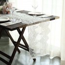 Ivory 15" X 117" Premium Lace Table Runner Scalloped Edges Decorations