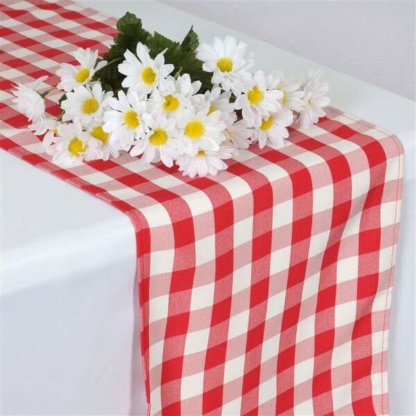 Redbuffalo Plaid Gingham Polyester Table Runners 14X108" Wedding Decorations