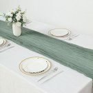 Olive Green 10 Ft Cheesecloth Extra Long Table Runner Cotton Wedding Linens Decorations